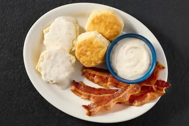 Biscuits & Gravy with Bacon or Sausage